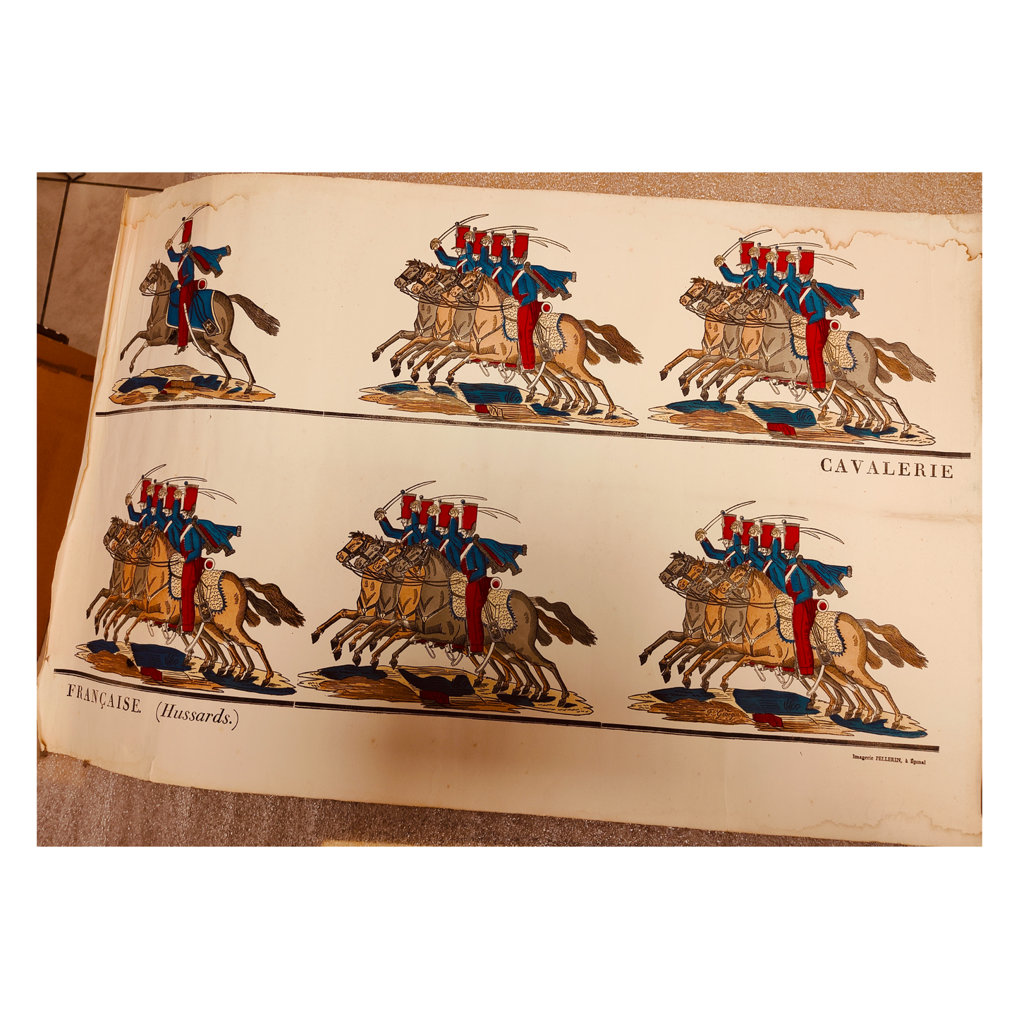 La Cavalerie Française Hussards image d'Épinal Pellerin cavalerie militaire française hussards XIXe siècle authentique