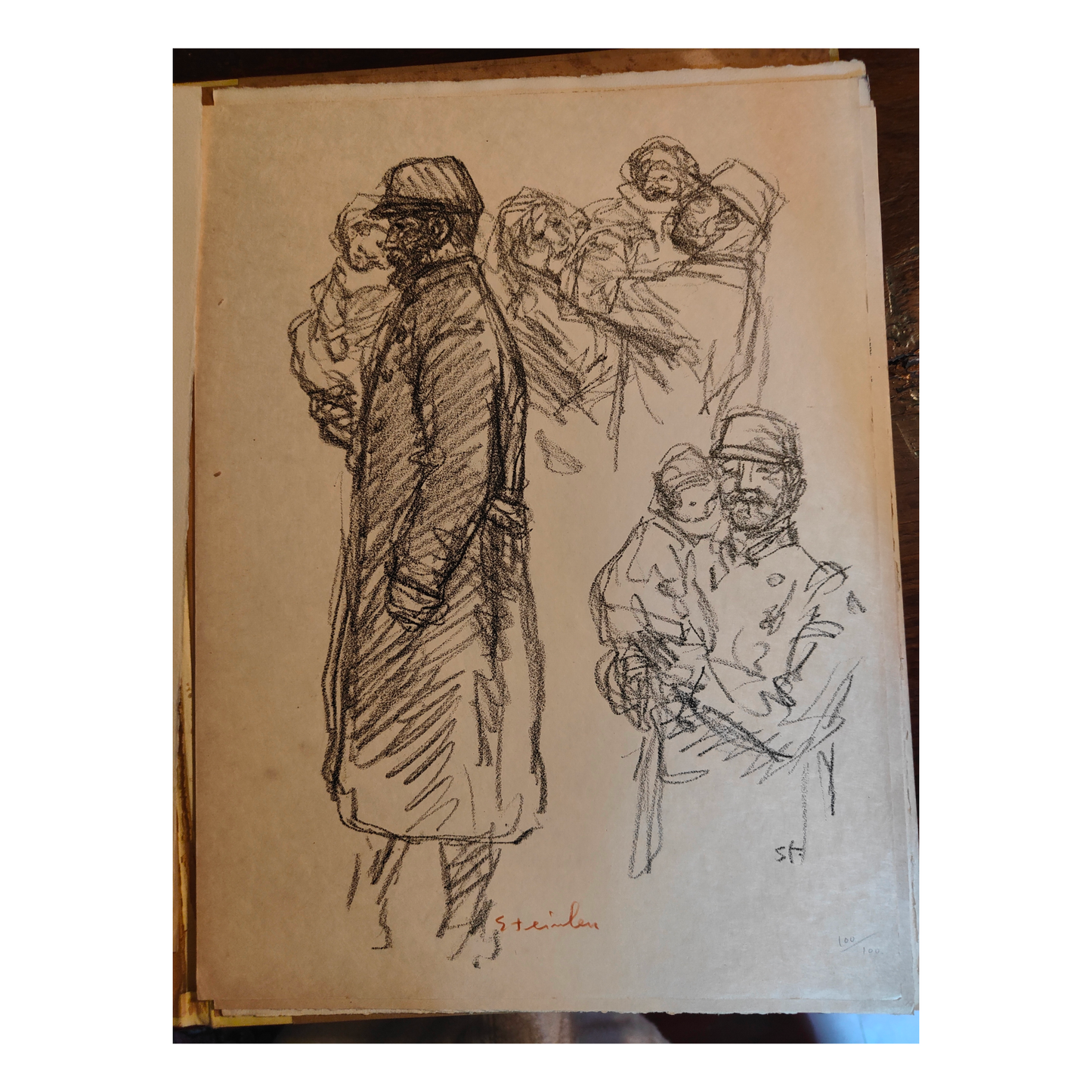 Soldat tenant un enfant - Steinlen Théophile