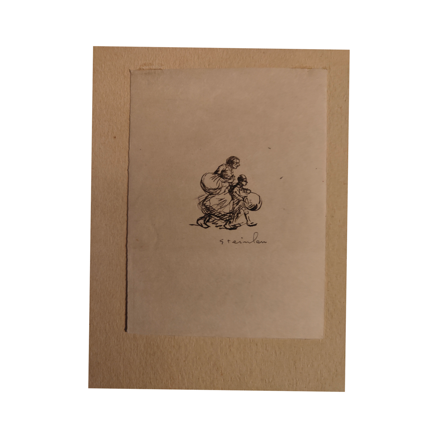 Remarque 19 lithographie Théophile Steinlen illustration artistique scène urbaine personnages art graphique XIXe-XXe siècle