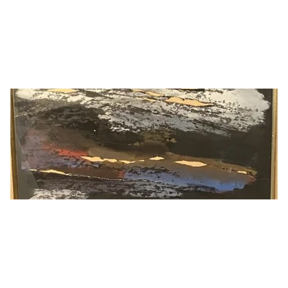 Composition gouache mixte Georges Van Haardt art abstrait moderne École de Paris 32x54 cm authentique
