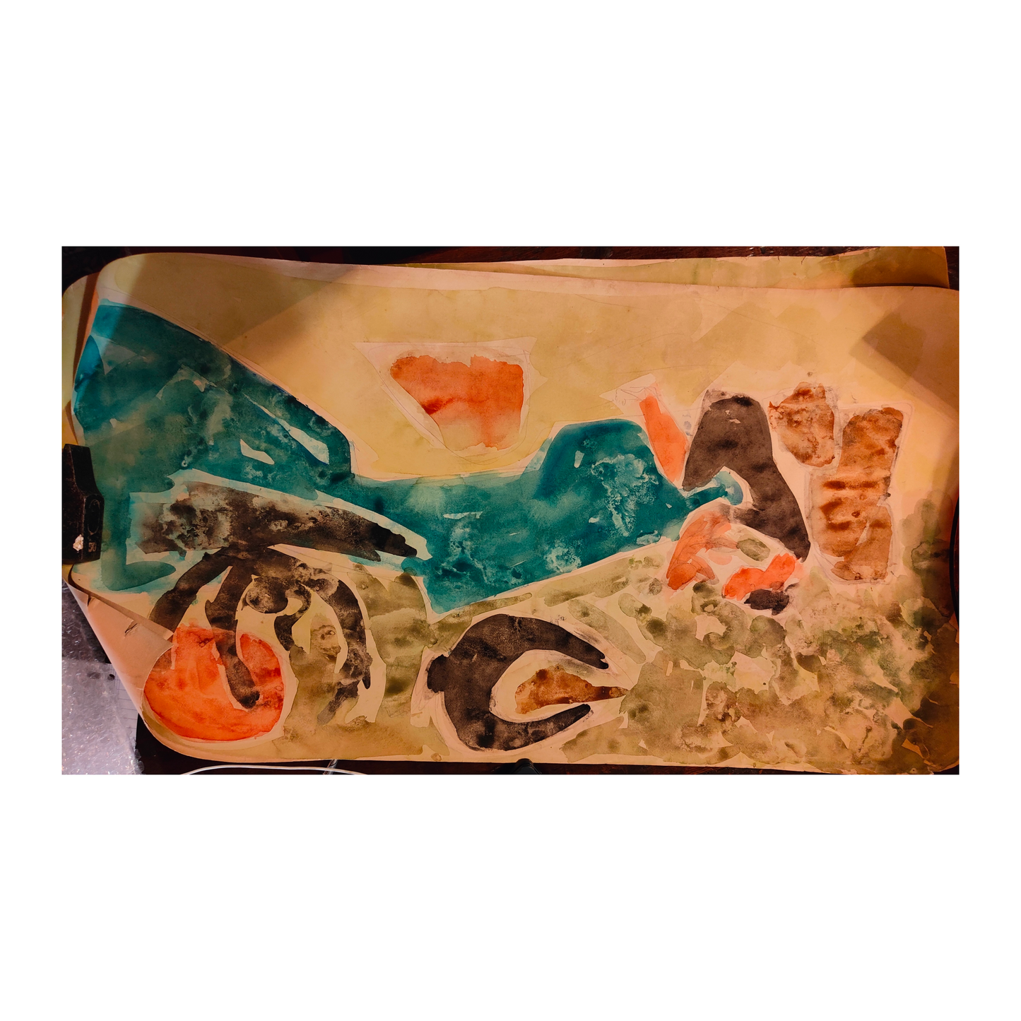 Deux sur la plage aquarelle Antonio Guanse scène balnéaire personnages plage art espagnol authentique