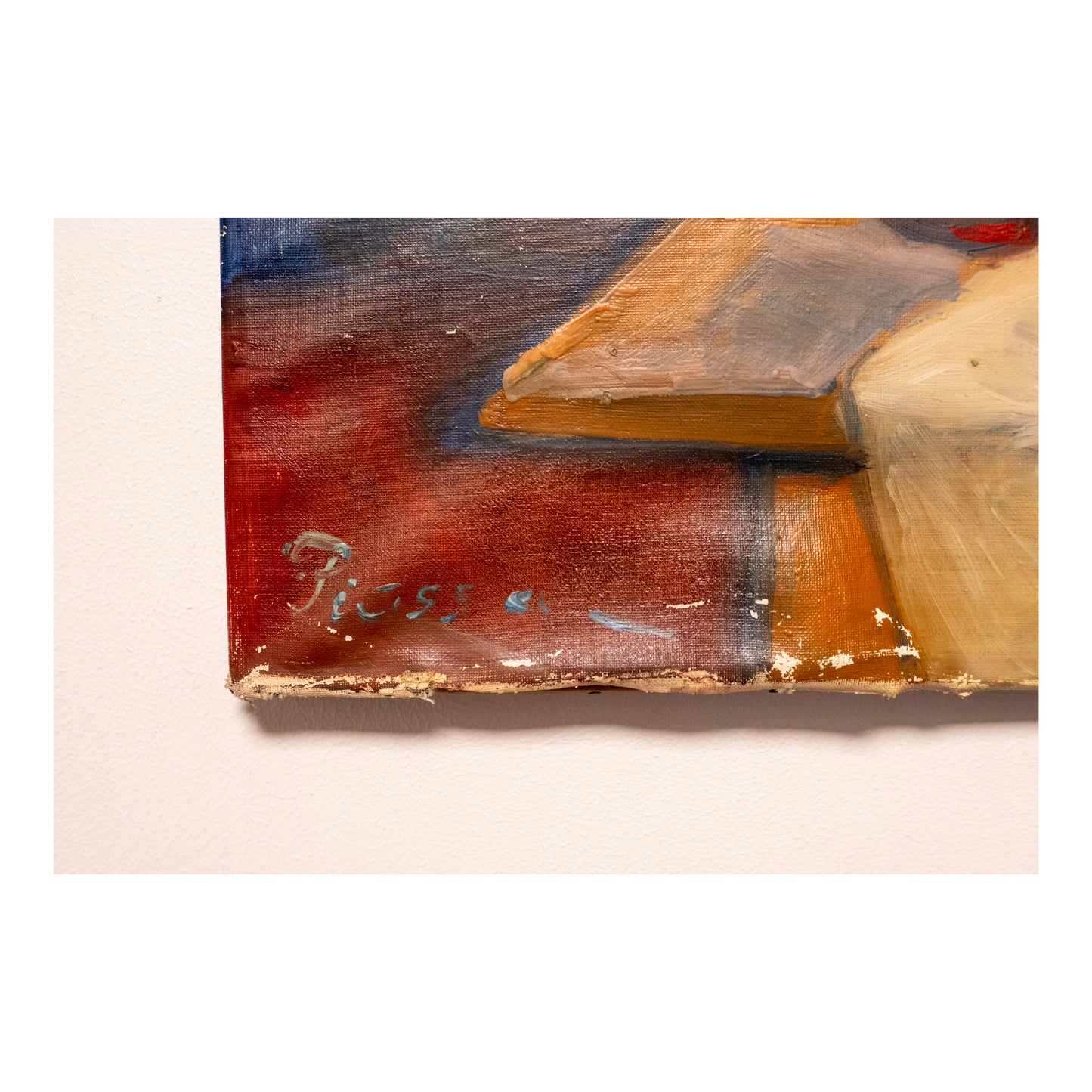 Nature morte à la bouteille de vin huile sur toile signature non reconnue nature morte art moderne 350 euros