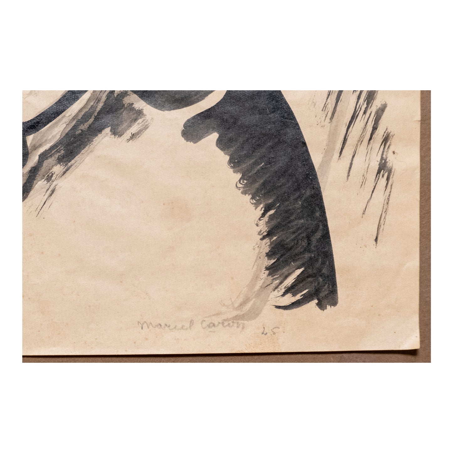 Maternité dessin encre sur papier Marcel Caron scène maternelle art moderne français 350 euros