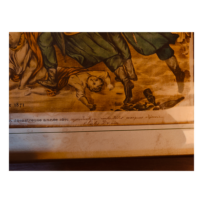 La France Traité de Paix 1871 gravure colorisée Lange Janet Belloguet art historique Guerre franco-allemande 1871 62x77 cm 400 euros