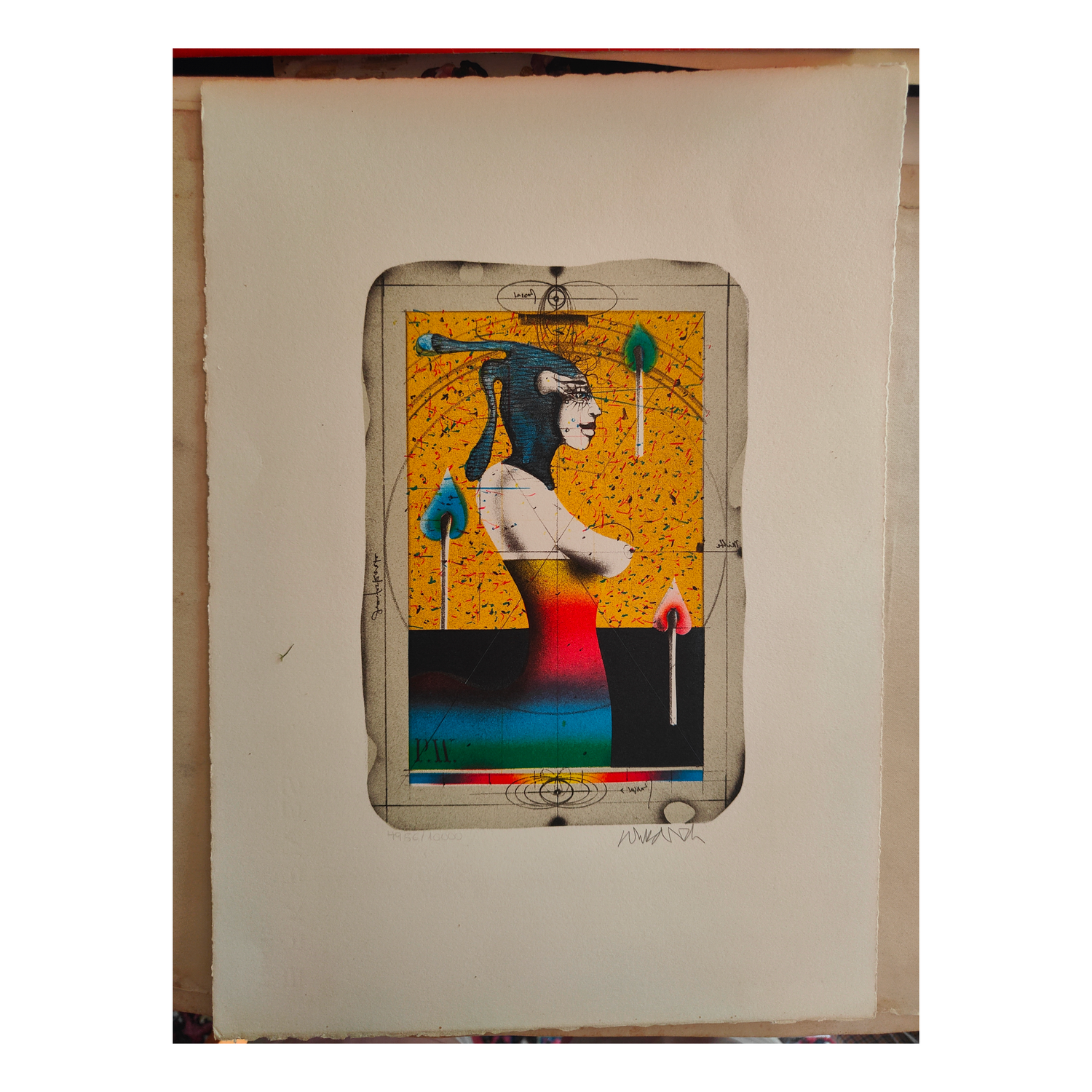 Femme aux Allumettes lithographie Paul Wunderlich édition 4956/10000 personnage féminin scène narrative art graphique contemporain
