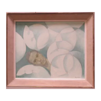 Le Fils de Marc Vaux huile sur toile Benn portrait masculin art moderne français 76x65 cm 800 euros