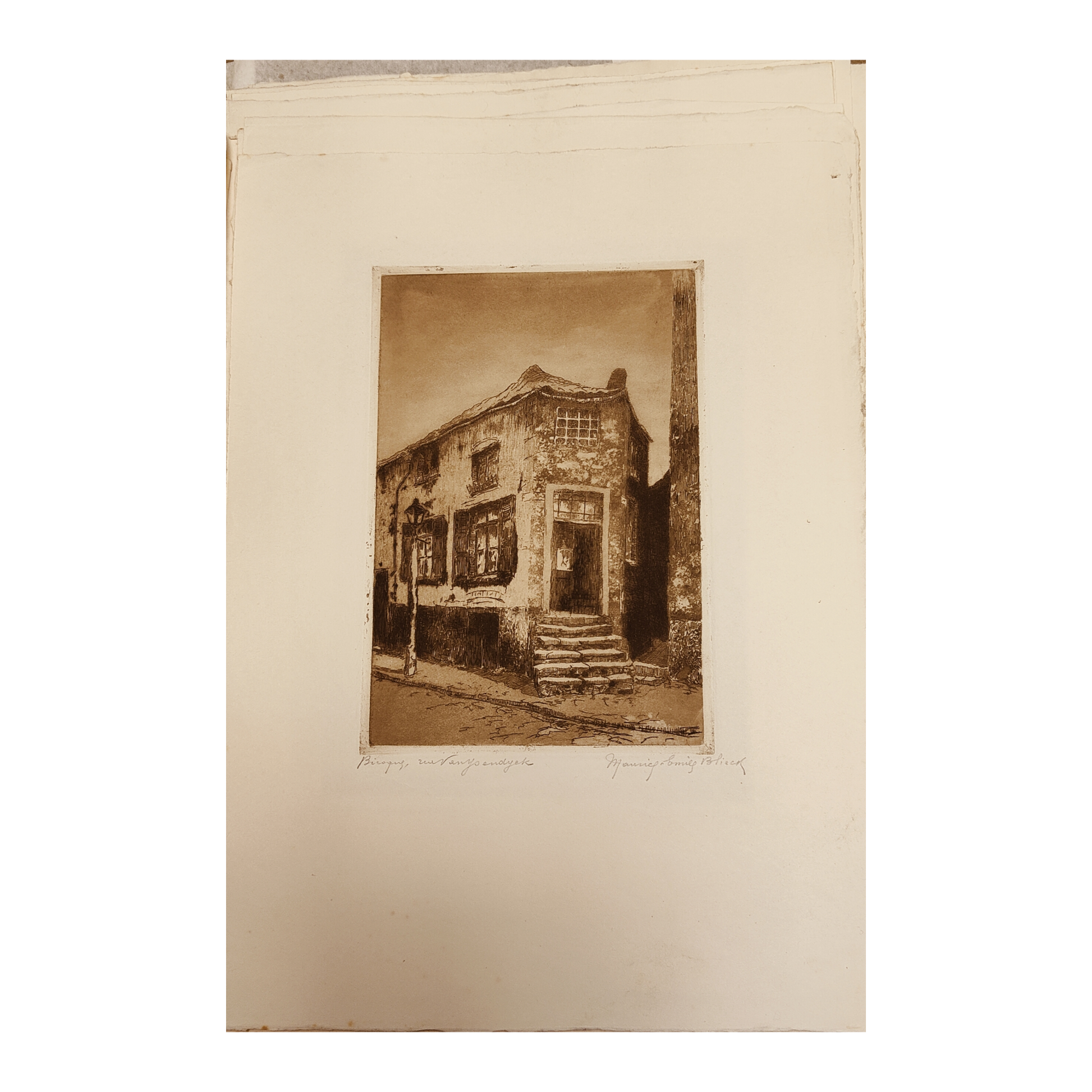 Coins de Schaerbeek Portfolio gravure eau-forte Maurice Emile Blieck art belge urbain 16 planches portfolio 35x49 cm 350 euros