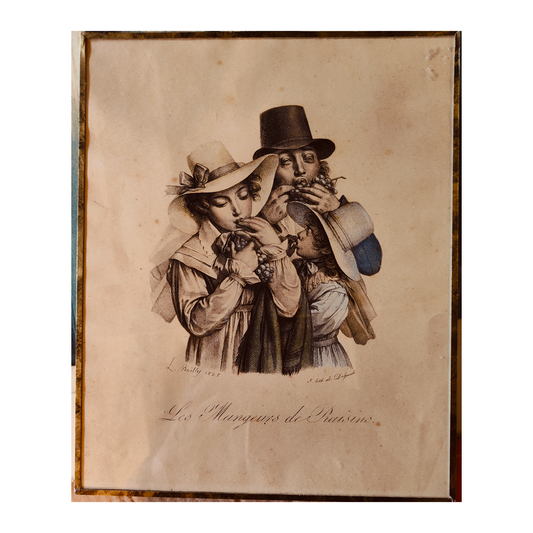 Les Mangeurs de Raisins gravure Louis Léopold Boilly scène de repas enfants et adultes dégustant raisins art graphique XIXe siècle

