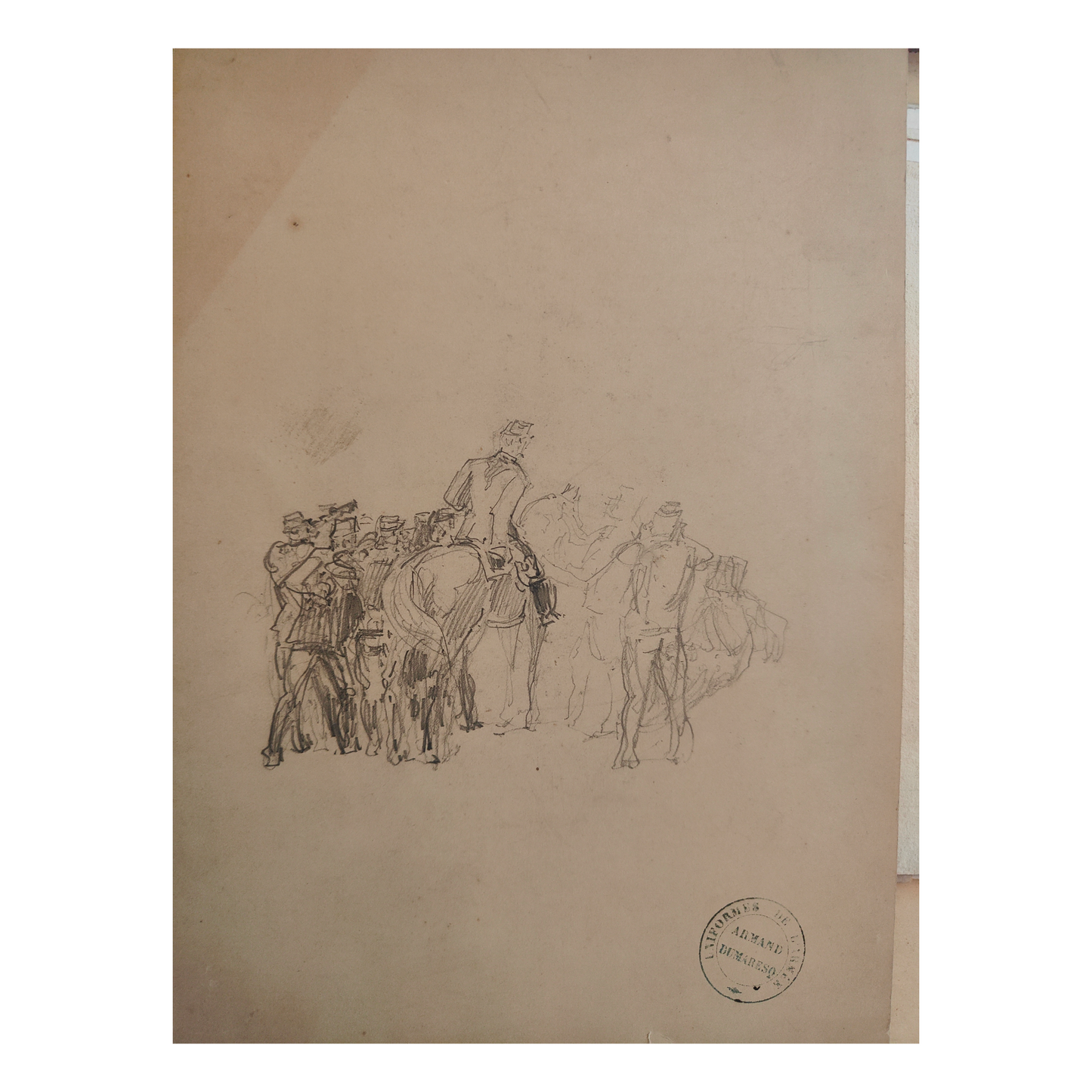 Esquisse Militaire dessin Armand Dumaresq croquis militaire soldat art français authentique