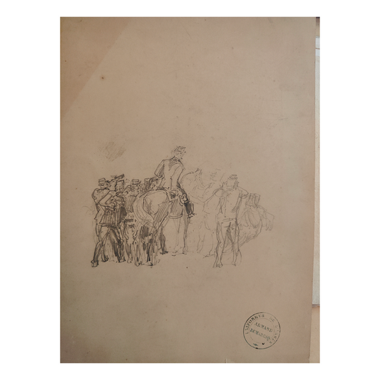 Esquisse Militaire dessin Armand Dumaresq croquis militaire soldat art français authentique