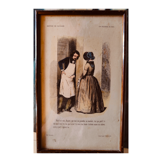 Les Étudiants lithographie Paul Gavarni scène académique jeunes étudiants art graphique XIXe siècle
