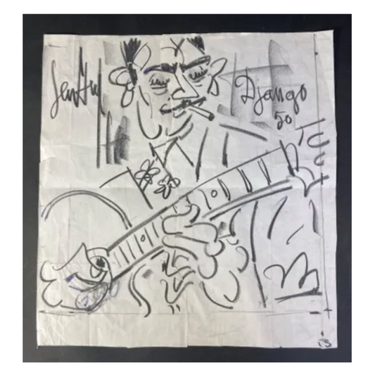 Django dessin Gen Paul musicien jazz art moderne français École de Montmartre 550 eurosRetry