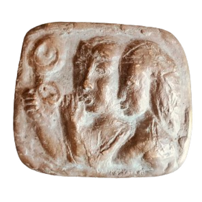 Couple au Shofar bronze Léon Levkovitch sculpture judaïque art religieux moderne français authentique