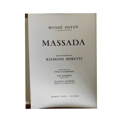 Massada livre d'art Raymond Moretti histoire archéologie Israël forteresse judaïque in folio 1984 800 euros