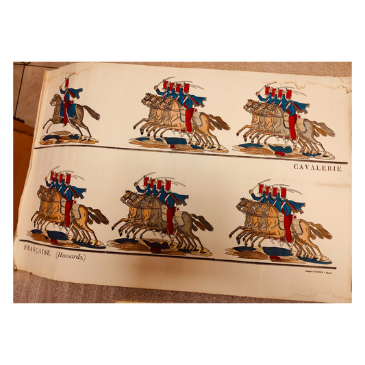 La Cavalerie Française Hussards image d'Épinal Pellerin cavalerie militaire française hussards XIXe siècle authentique