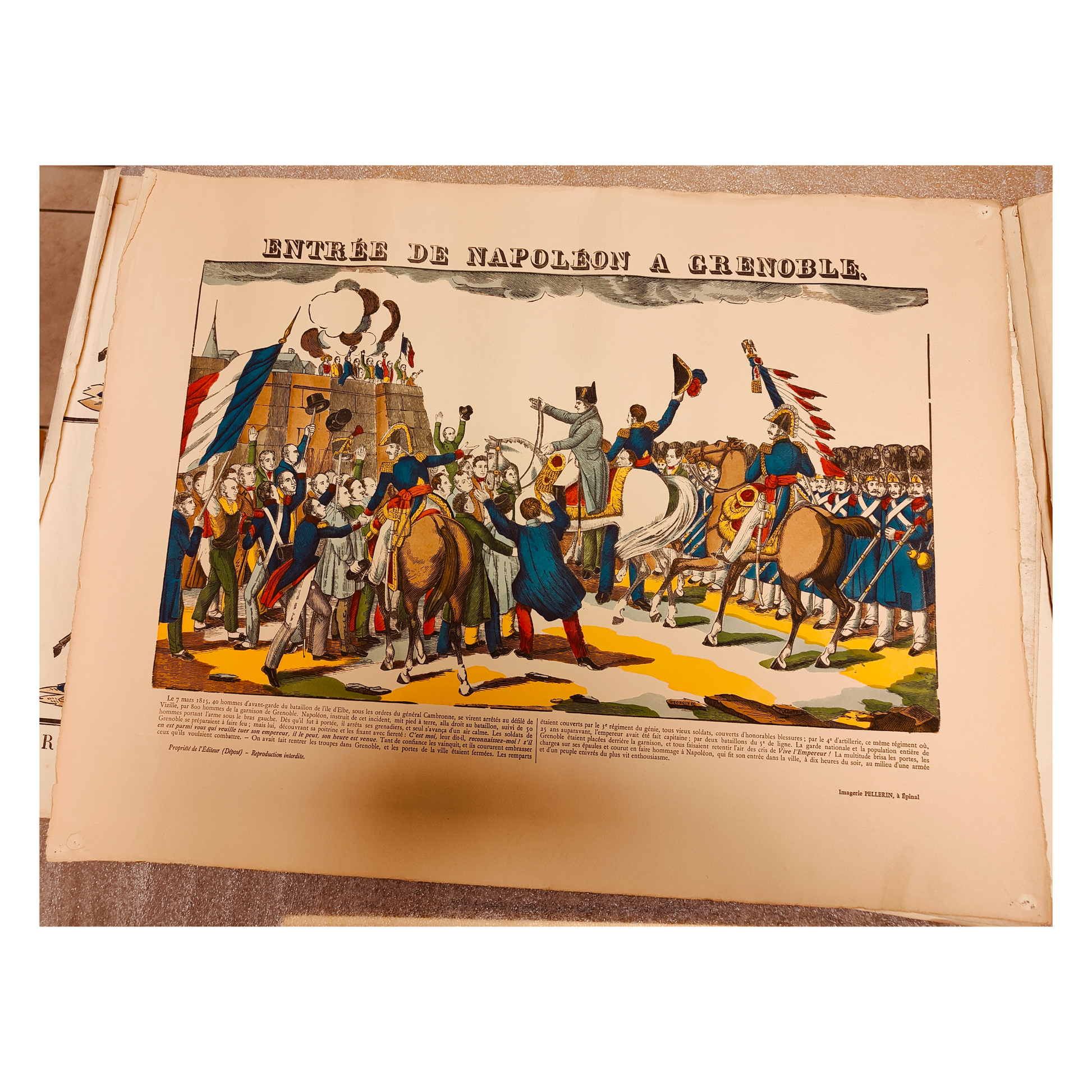 Entrée de Napoléon à Grenoble image d'Épinal Pellerin Napoléon histoire française militaire XIXe siècle authentique