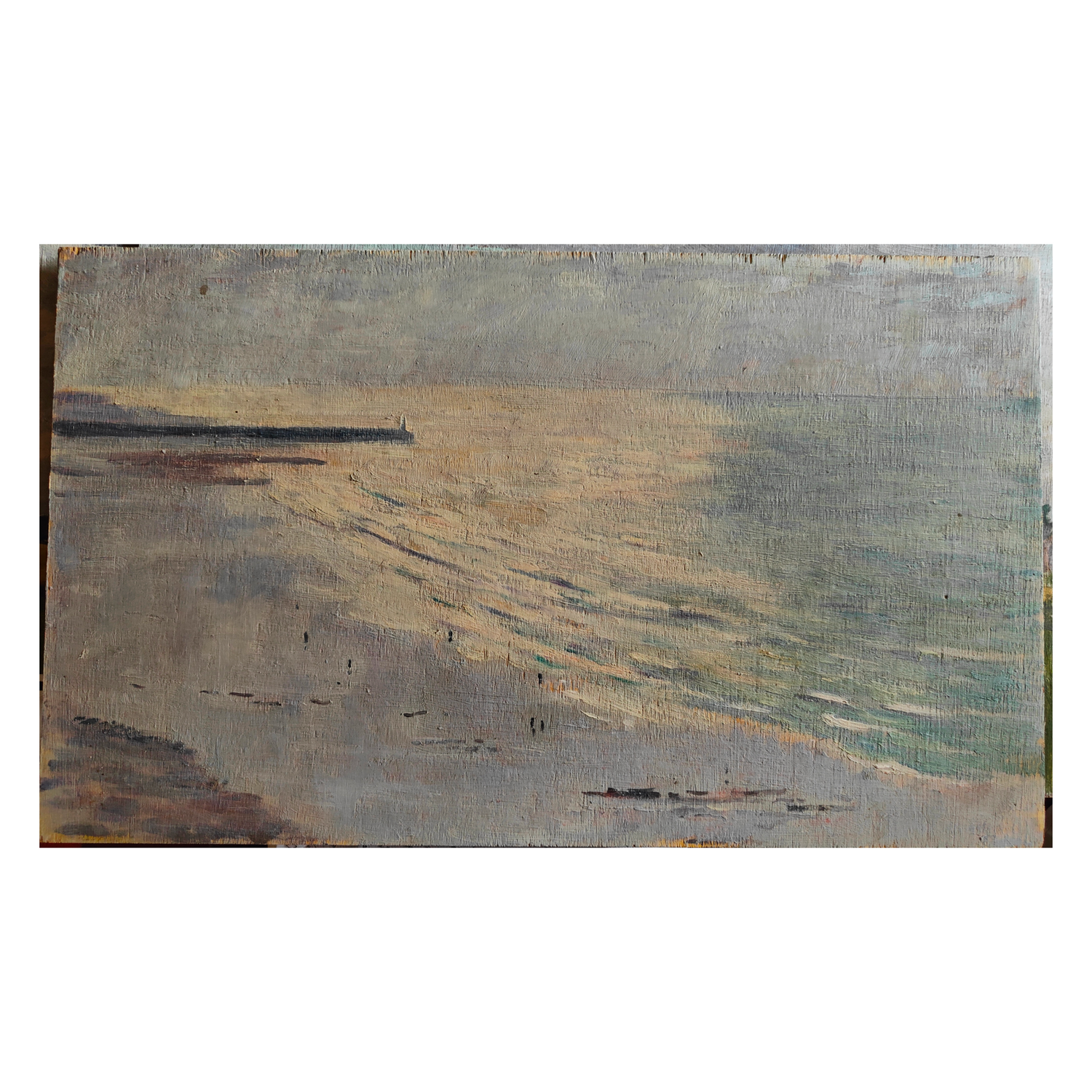 Bord de mer huile sur panneau Guy Pichon paysage marin peinture figurative
