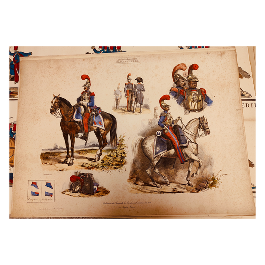Les Carabiniers image d'Épinal Pellerin militaires soldats français XIXe siècle authentique