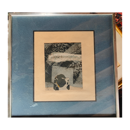 Composition collage mixte Jack Clemente art contemporain 1961 13x16 cm 80 euros