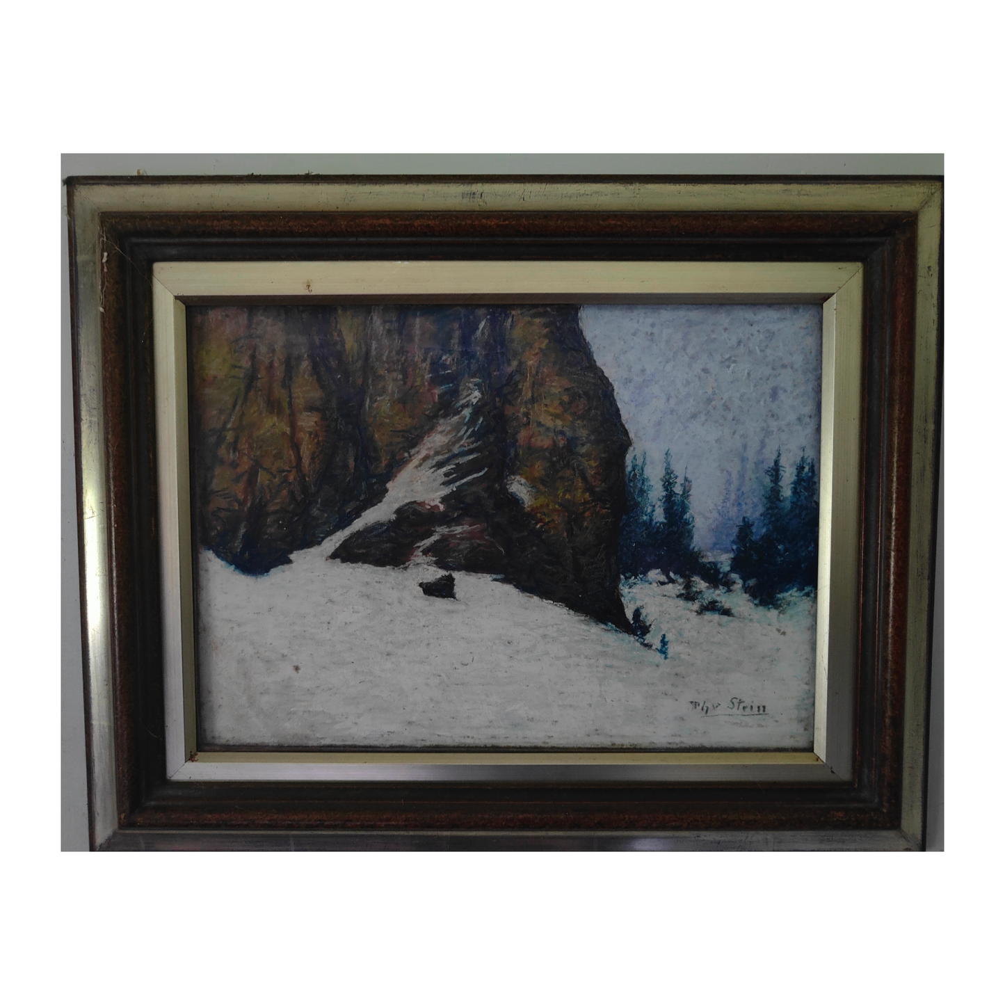 Paysage sous la Neige dessin Otto Wolfgang Stein pastel sur papier paysage hivernal nature art graphique contemporain 600 euros

