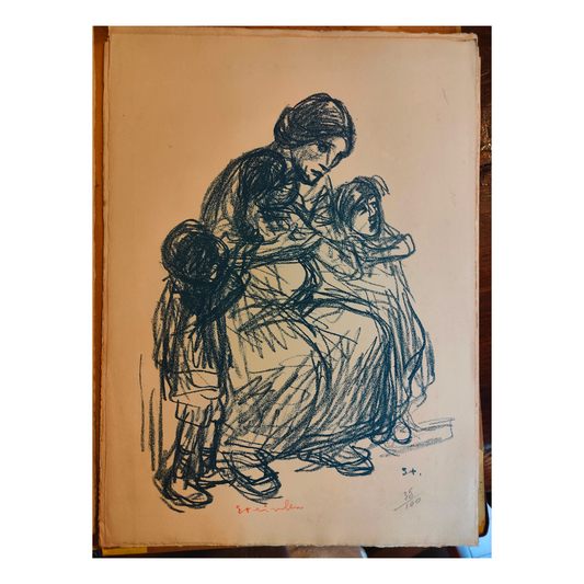 Femme et Enfants lithographie Théophile Steinlen scène familiale maternité figures féminines et enfants art graphique XIXe siècle
