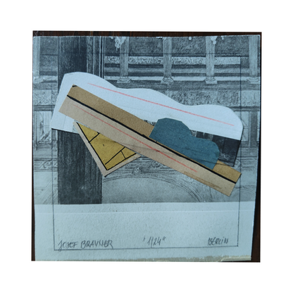 Berlin collage mixte Josef Brauner art moderne allemand 1921 13x13 cm 180 euros