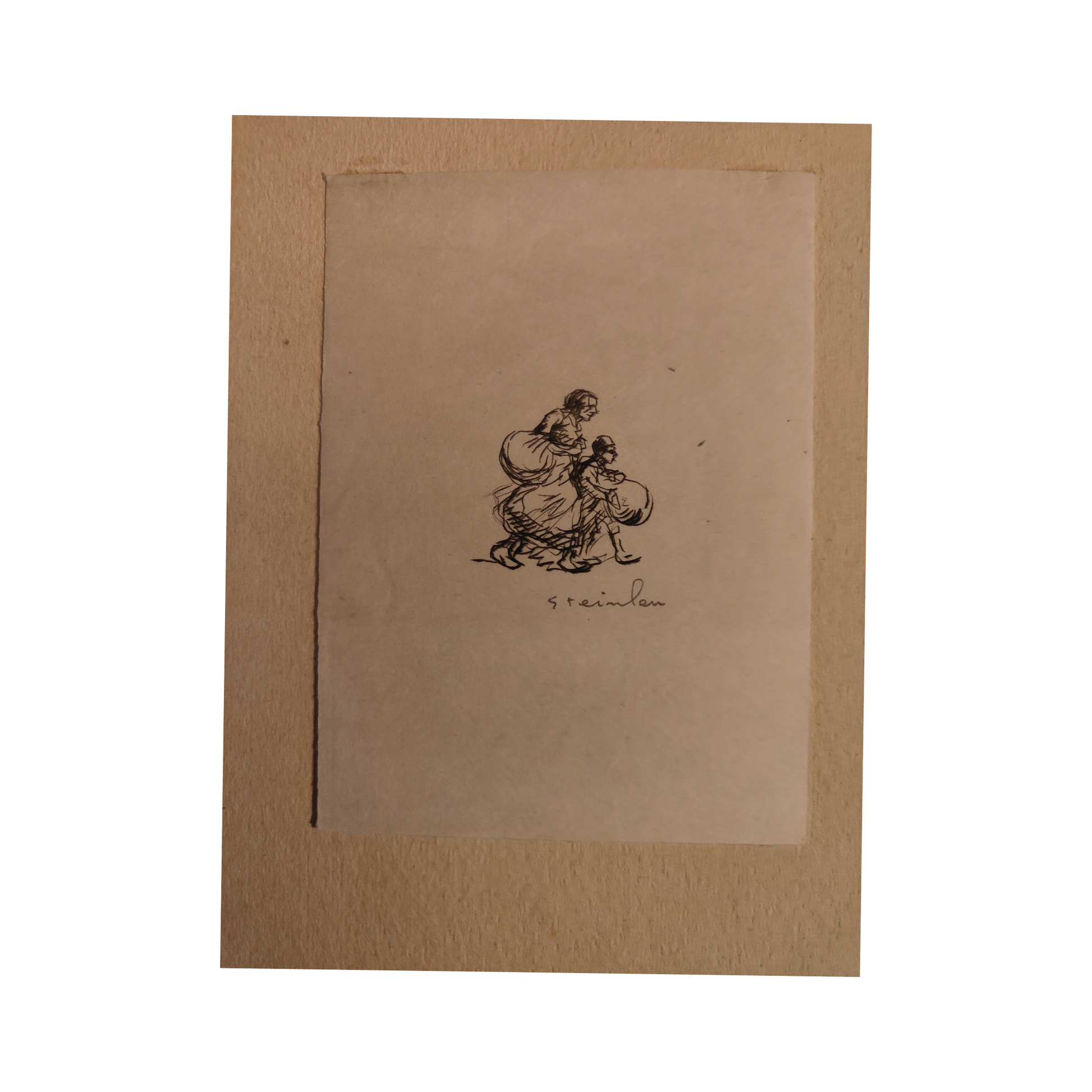 Remarque 19 lithographie Théophile Steinlen illustration artistique scène urbaine personnages art graphique XIXe-XXe siècle
