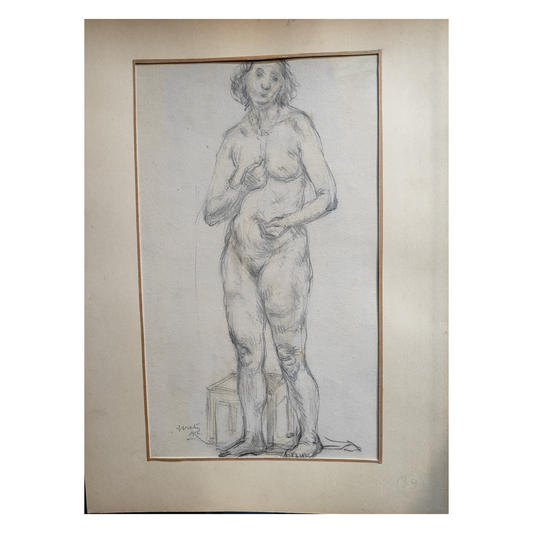 Nu debout dessin Leopold Kretz nu artistique art moderne français 300 euros