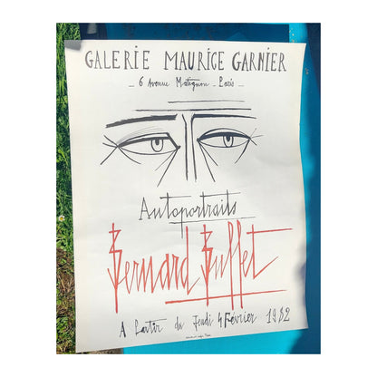Image traitée - Affiche d'exposition de Bernard Buffet-Mourlot- Autoportraits