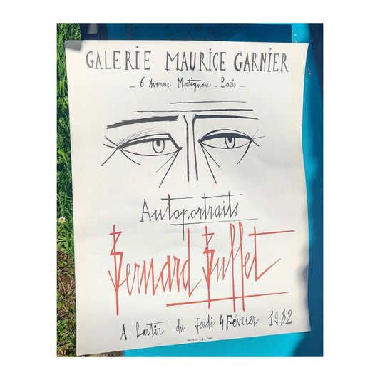 Image traitée - Affiche d'exposition de Bernard Buffet-Mourlot- Autoportraits
