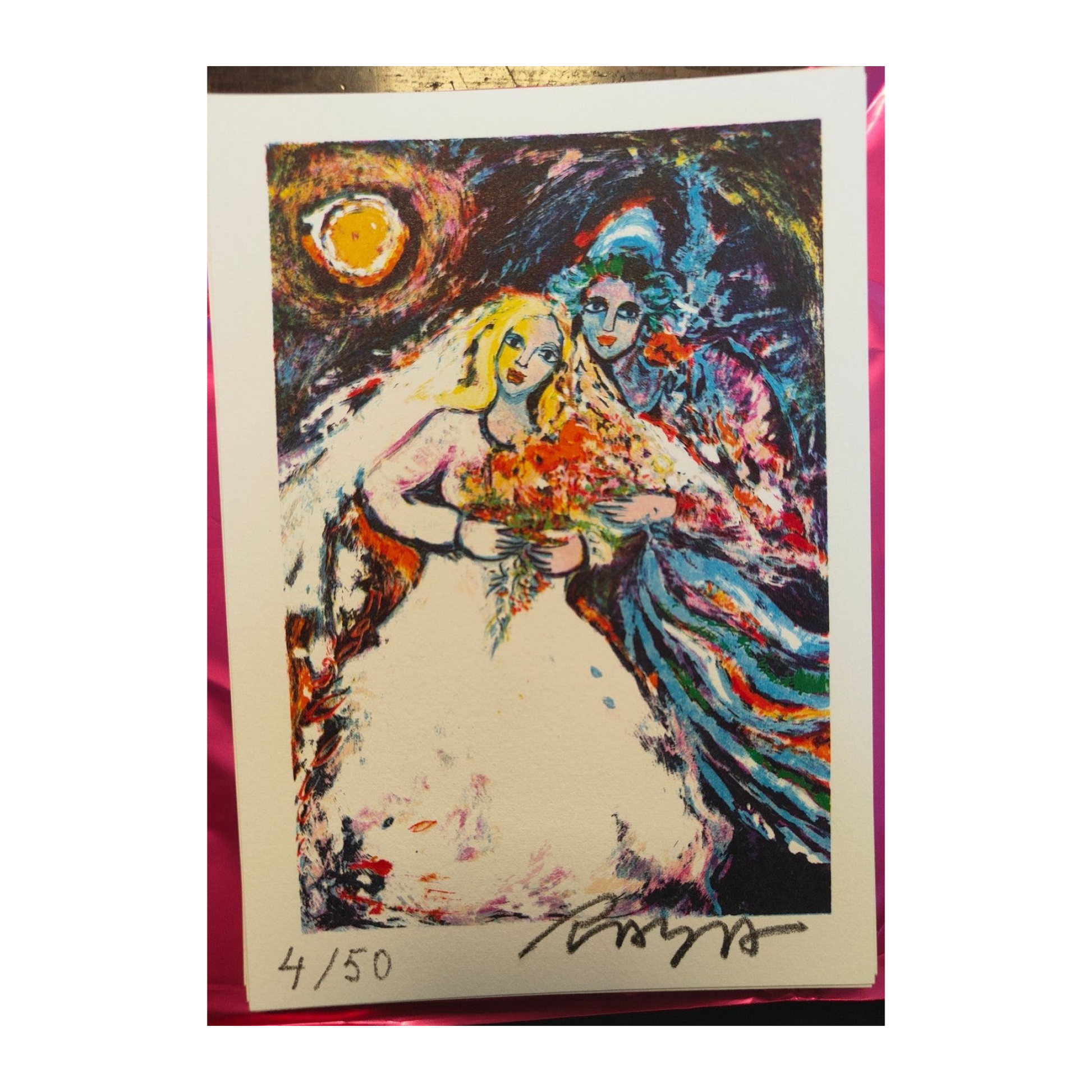 Suite de 16 cartes lithographiées en couleurs de Raya Sorkine, lithographies originales signées au crayon et numérotées 4/50, ensemble d’estampes non encadrées.
