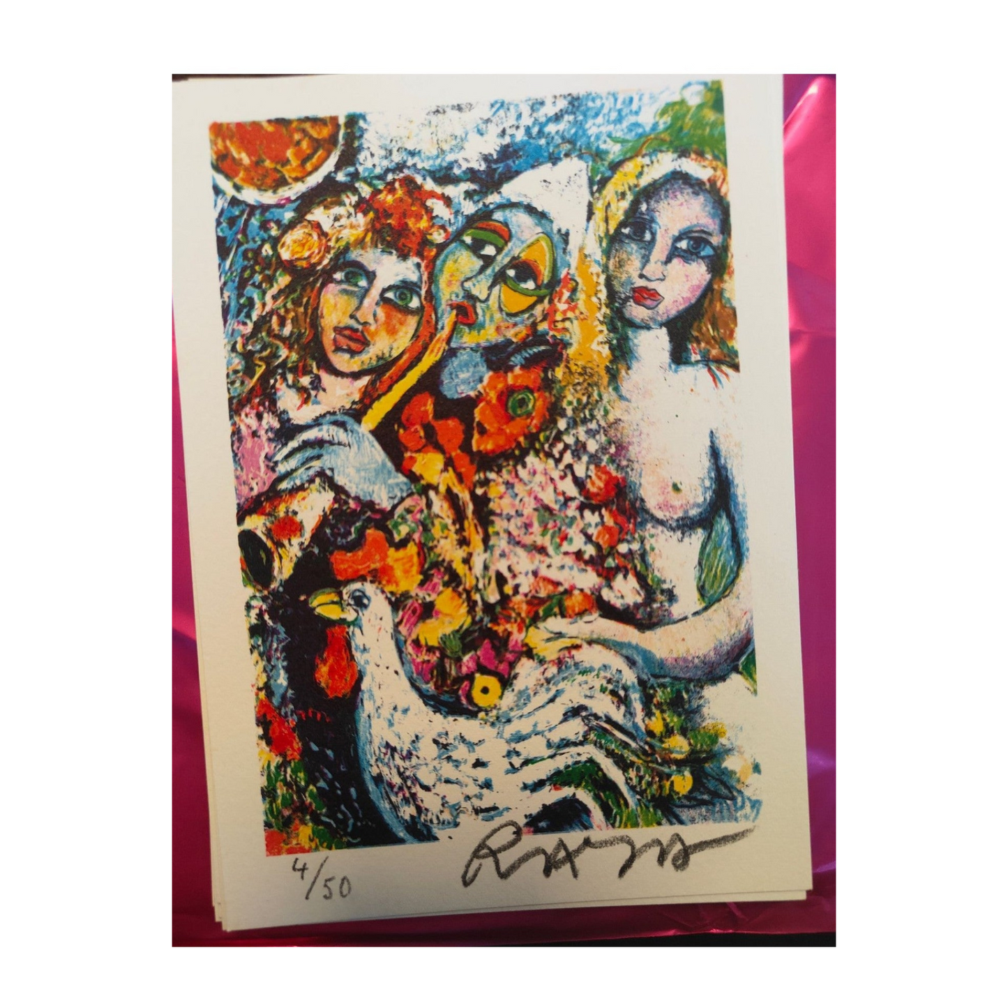 Suite de 16 cartes lithographiées en couleurs de Raya Sorkine, lithographies originales signées au crayon et numérotées 4/50, ensemble d’estampes non encadrées.
