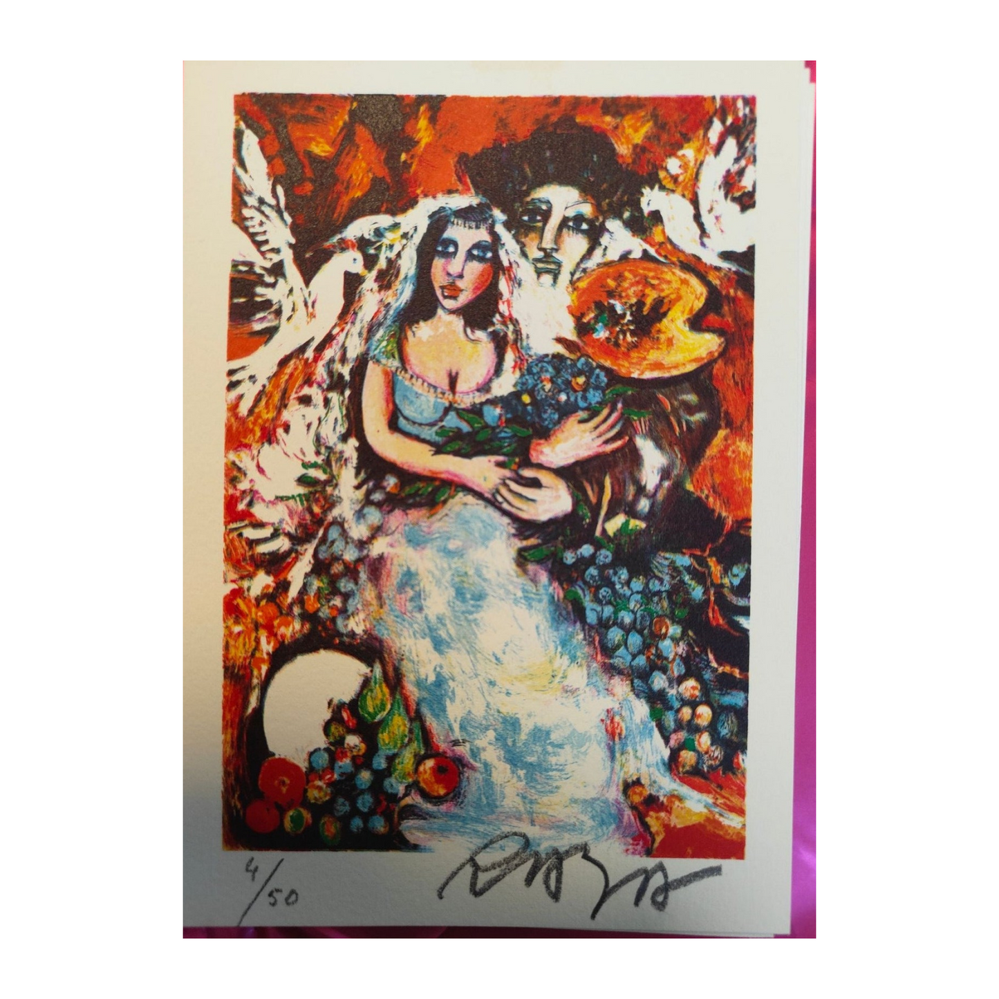 Suite de 16 cartes lithographiées en couleurs de Raya Sorkine, lithographies originales signées au crayon et numérotées 4/50, ensemble d’estampes non encadrées.
