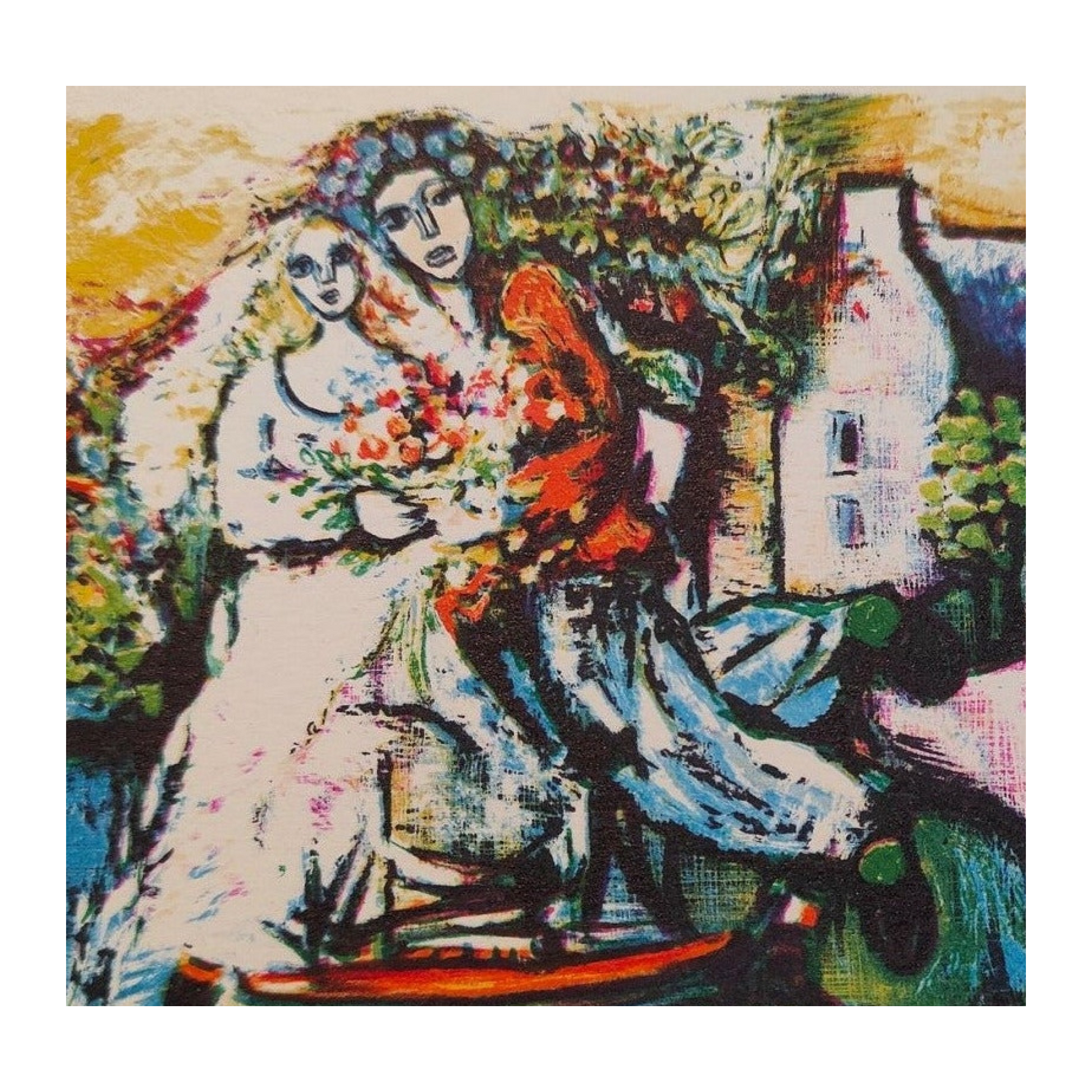 Suite de 16 cartes lithographiées en couleurs de Raya Sorkine, lithographies originales signées au crayon et numérotées 4/50, ensemble d’estampes non encadrées.
