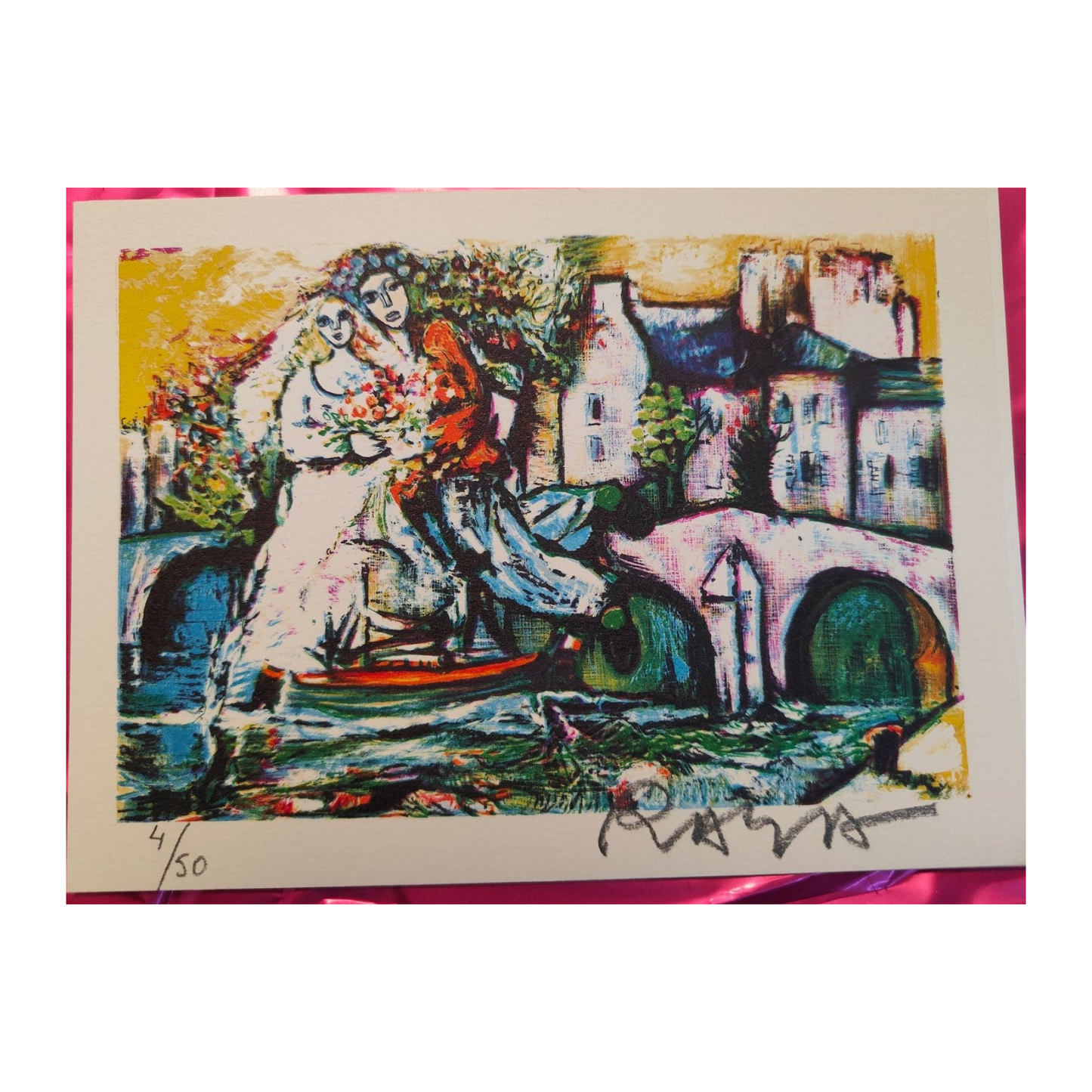 Suite de 16 cartes lithographiées en couleurs de Raya Sorkine, lithographies originales signées au crayon et numérotées 4/50, ensemble d’estampes non encadrées.
