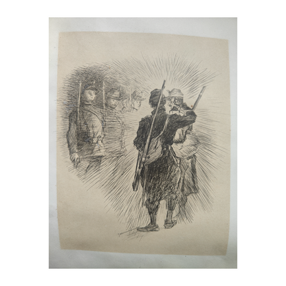 Scènes Militaires gravure Pierre Georges Jeanniot (1848-1934) soldats batailles et uniformes scènes historiques art graphique XIXe-XXe siècle
