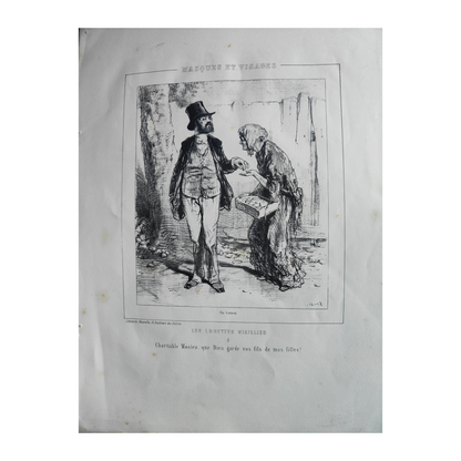 Les Lorette Vieillies série de 5 lithographies Paul Gavarni personnages féminins scènes de rue art graphique XIXe siècle
