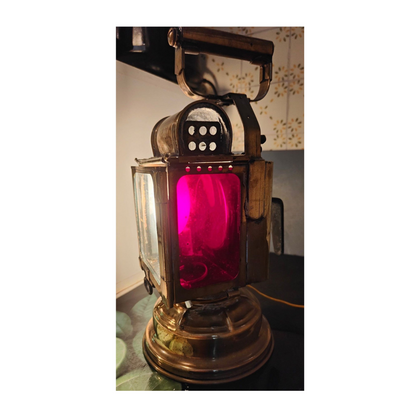 Ancien fanal SNCF à carbure transformé lampe – vintage industriel – chemin de fer