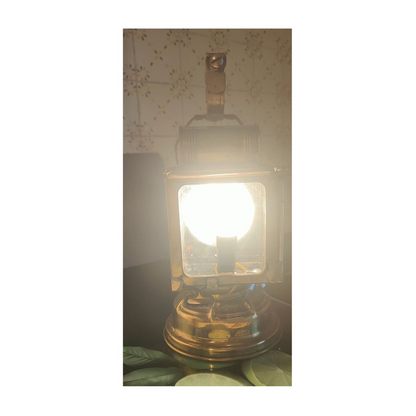 Ancien fanal SNCF à carbure transformé lampe – vintage industriel – chemin de fer