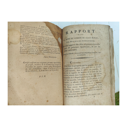 Recueil Révolution française relié XIXe – Robespierre (Être suprême), Courtois, David, Paix de Lunéville – 1794‑1801