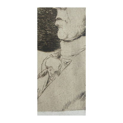 Image traitée - Eau-forte de Francisco de Goya autoportrait- les caprices– Cadre ancien XIXe