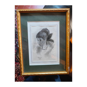Portrait de femme - Benn (( Bencjon Rabinowicz,(1905 -1989)