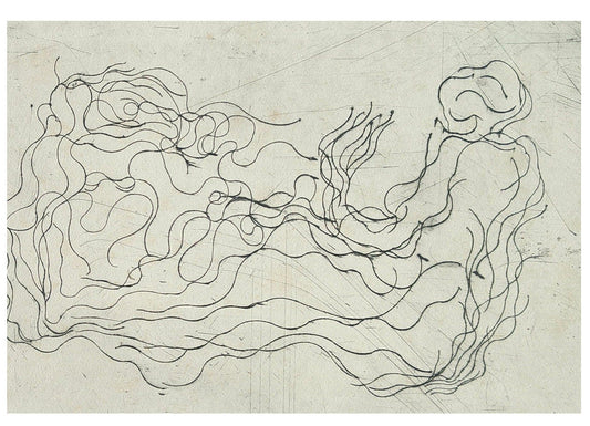Gravure abstraite en noir et blanc de Serge Kantorowitz, eau-forte originale épreuve d’artiste signée et justifiée