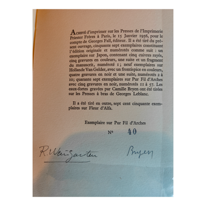 Fomalhaut livre art Romain Weingarten Camille Bryen eaux-fortes exemplaire 40/57 pur fil Arches 350 euros
