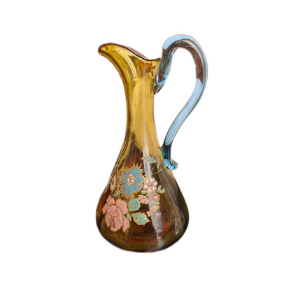 Carafe ambrée dite George Sand cristallerie Portieux verre cristal français XIXe siècle brocante authentique