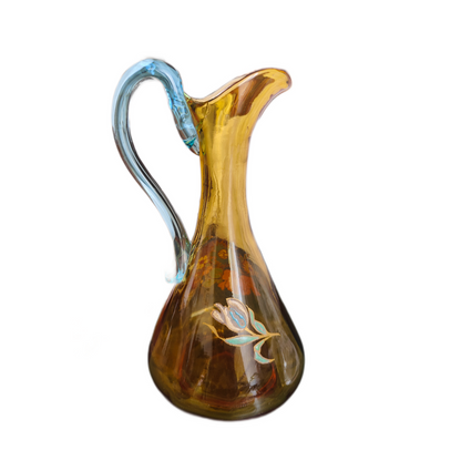 Carafe ambrée dite George Sand cristallerie Portieux verre cristal français XIXe siècle brocante authentique
