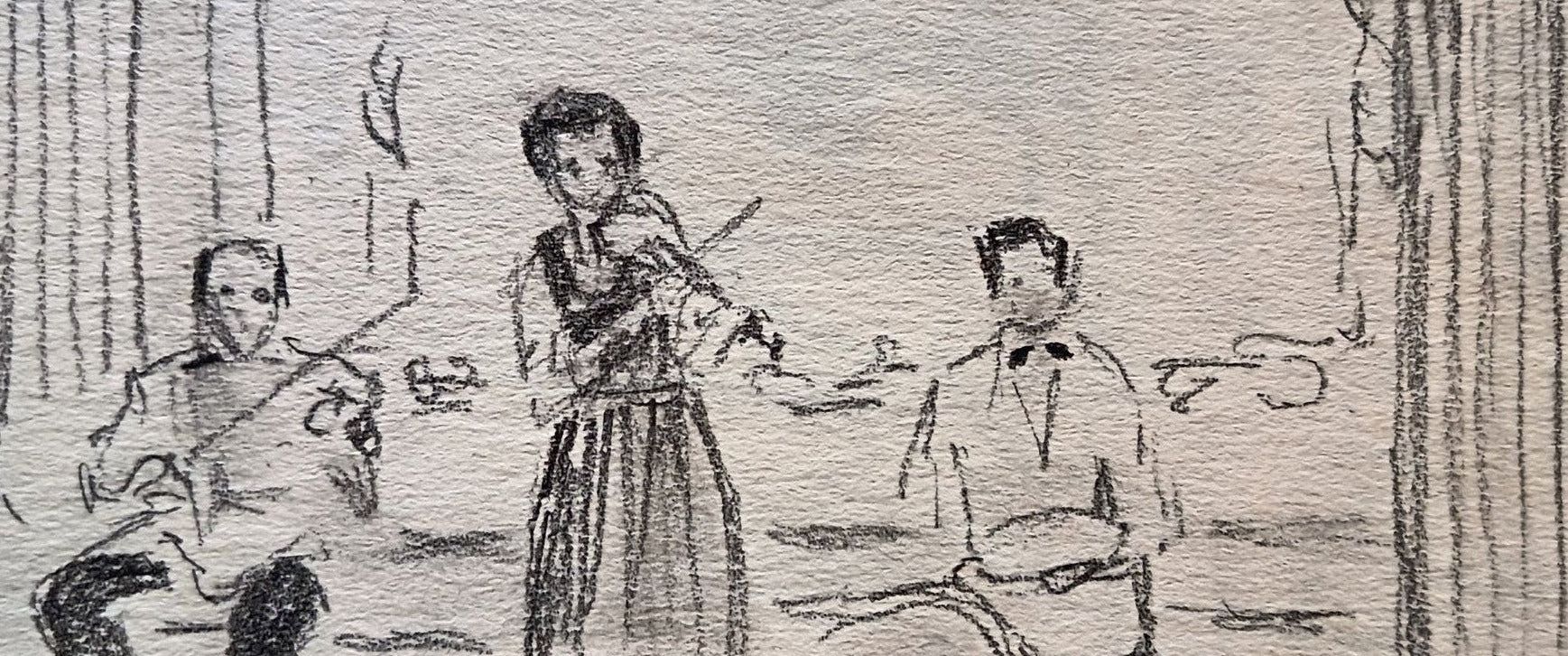 Dessin de 1981 de Benn représentant le portrait d’un jeune garçon, œuvre non encadrée au format 25 x 33 cm