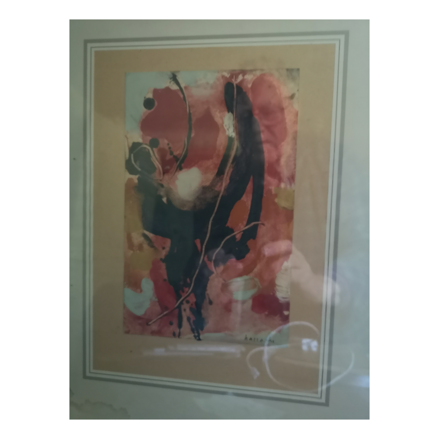 Abstraction aquarelle Edgard Naccache art abstrait moderne École de Paris authentique