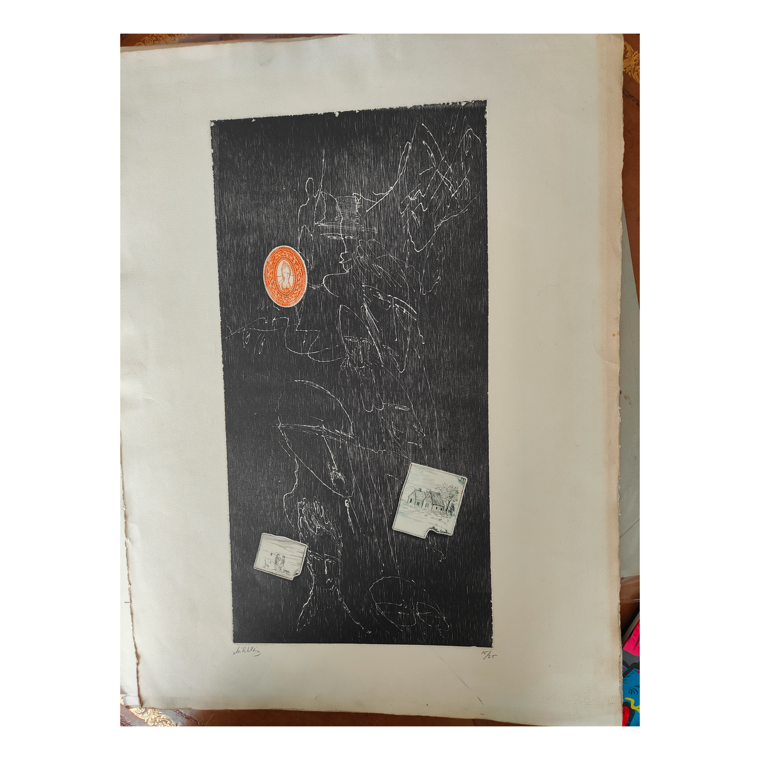 Lithographie Zwy Milshtein œuvre graphique contemporaine composition artistique art moderne
