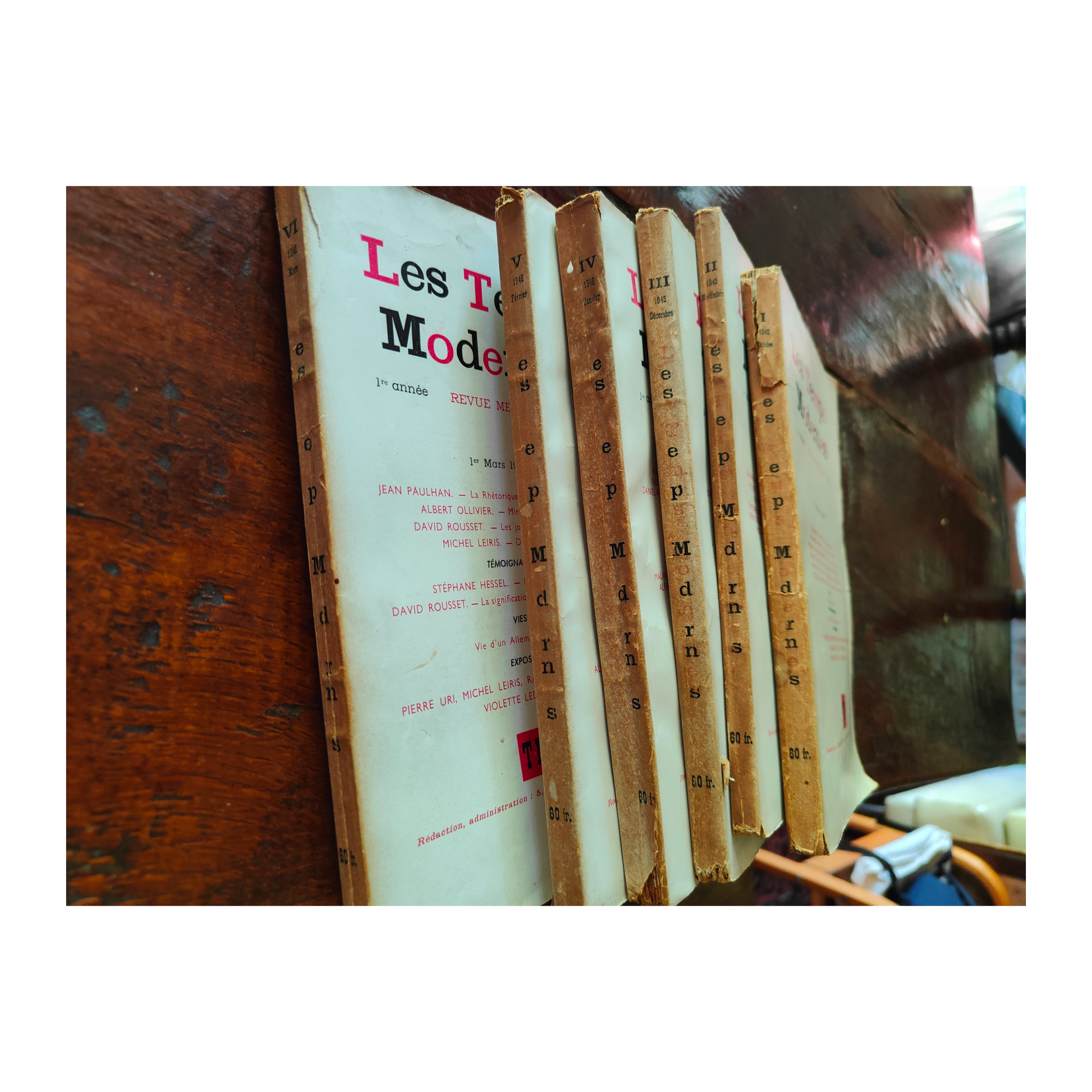 Revue Les Temps Modernes Sartre de Beauvoir Aron philosophie existentialisme littérature française 250 euros